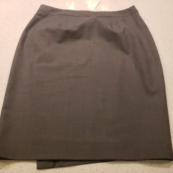 Brooks Brothers Pencil Skirt wrap Gray Size 10 NWT wool blend - Picture 5 of 9